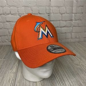 New Era Miami Marlins Logo Flex Hat M/L Orange 39Thirty New